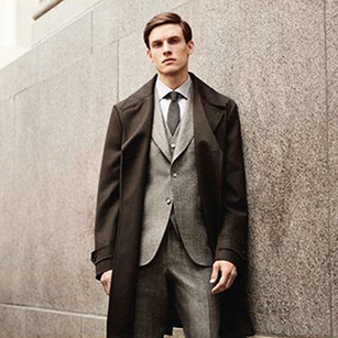 神秘黑雙排扣雙面羊毛大衣