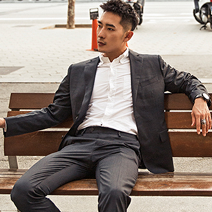 黑色商務(wù)西服同款定制