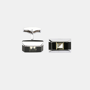 方形雙色拼接時尚袖扣