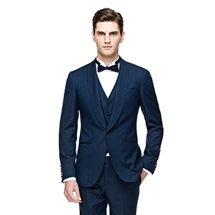 藍色素色時尚禮服三件套裝